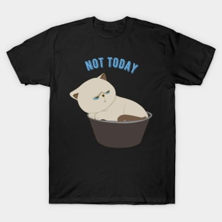 Lazy Cat Nope not Today funny sarcastic messages sayings and quotes T-Shirt